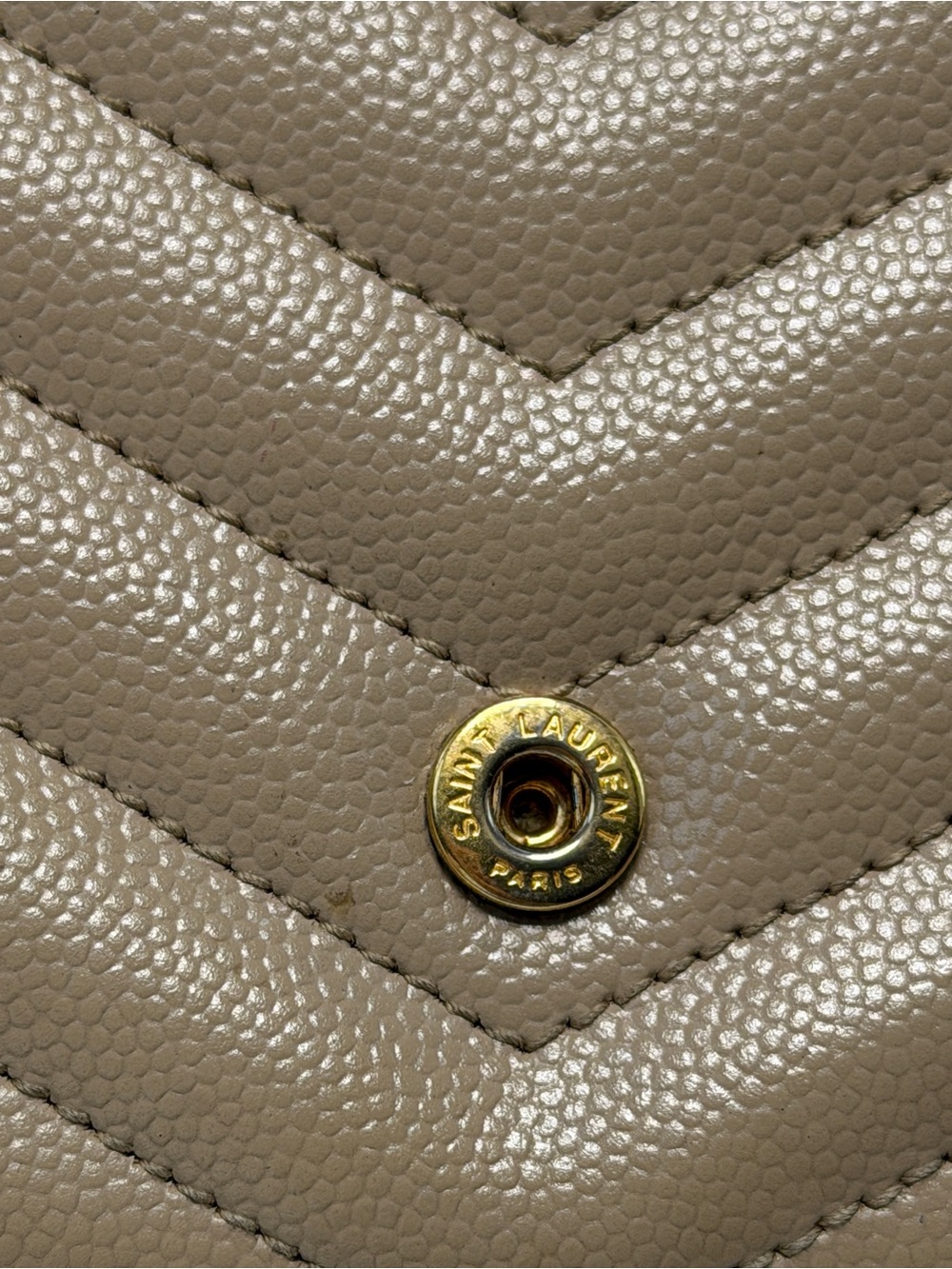 Yves Saint Laurent Taupe Quilted Leather Envelope Clutch - Picture 10 of 12